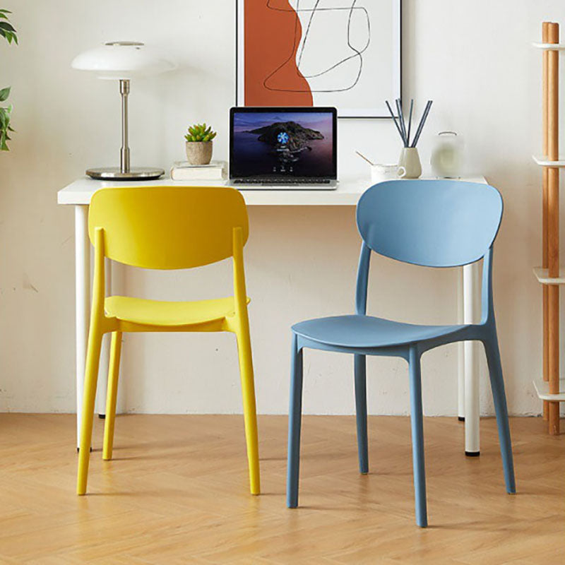 Contemporary Style Stackable Chair Dining Open Back Armless Chair with Plastic Legs Clearhalo 'Dining Chairs' 'Dining Tables & Seating' 'dining_chair' 'Furniture' 'furniture_dining_chair' 'Kitchen & Dining Furniture' 4745959