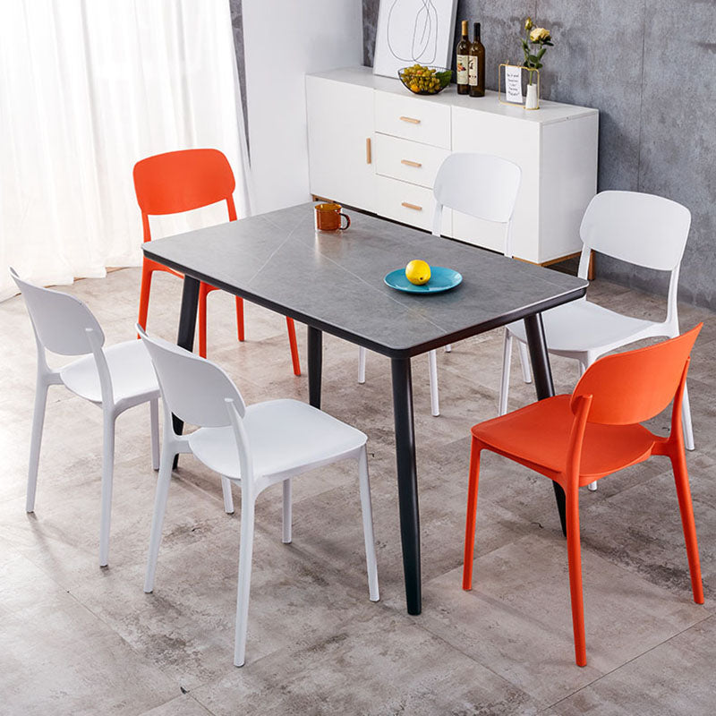 Contemporary Style Stackable Chair Dining Open Back Armless Chair with Plastic Legs Clearhalo 'Dining Chairs' 'Dining Tables & Seating' 'dining_chair' 'Furniture' 'furniture_dining_chair' 'Kitchen & Dining Furniture' 4745961