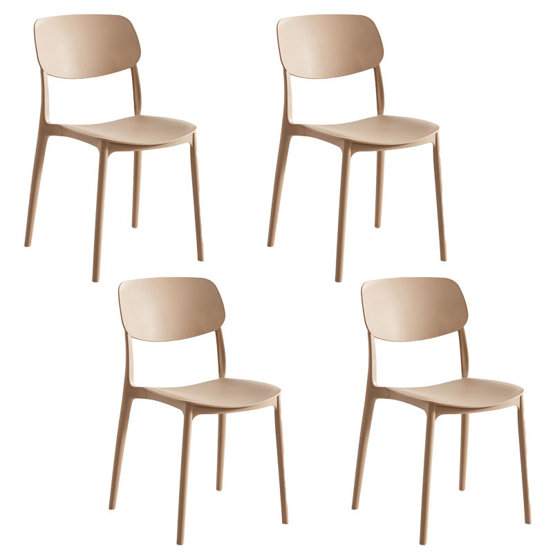 Contemporary Style Stackable Chair Dining Open Back Armless Chair with Plastic Legs Clearhalo 'Dining Chairs' 'Dining Tables & Seating' 'dining_chair' 'Furniture' 'furniture_dining_chair' 'Kitchen & Dining Furniture' 4745963