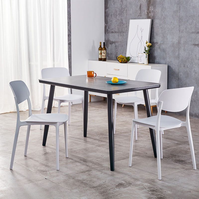 Contemporary Style Stackable Chair Dining Open Back Armless Chair with Plastic Legs Clearhalo 'Dining Chairs' 'Dining Tables & Seating' 'dining_chair' 'Furniture' 'furniture_dining_chair' 'Kitchen & Dining Furniture' 4745964