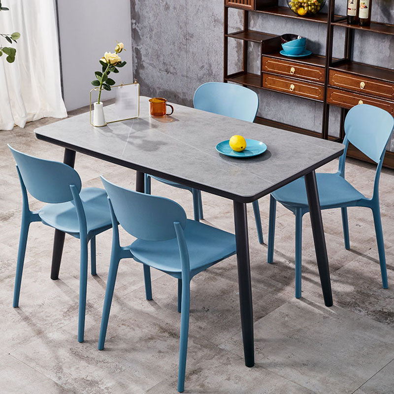 Contemporary Style Stackable Chair Dining Open Back Armless Chair with Plastic Legs Clearhalo 'Dining Chairs' 'Dining Tables & Seating' 'dining_chair' 'Furniture' 'furniture_dining_chair' 'Kitchen & Dining Furniture' 4745965