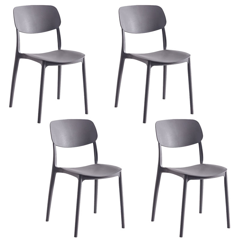 Contemporary Style Stackable Chair Dining Open Back Armless Chair with Plastic Legs Clearhalo 'Dining Chairs' 'Dining Tables & Seating' 'dining_chair' 'Furniture' 'furniture_dining_chair' 'Kitchen & Dining Furniture' 4745972