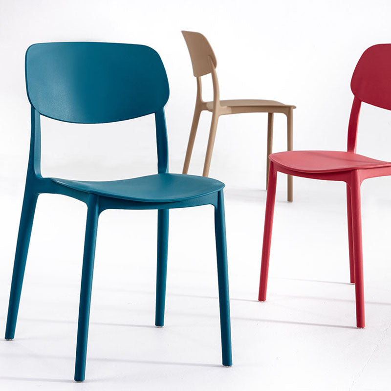Contemporary Style Stackable Chair Dining Open Back Armless Chair with Plastic Legs Clearhalo 'Dining Chairs' 'Dining Tables & Seating' 'dining_chair' 'Furniture' 'furniture_dining_chair' 'Kitchen & Dining Furniture' 4745978