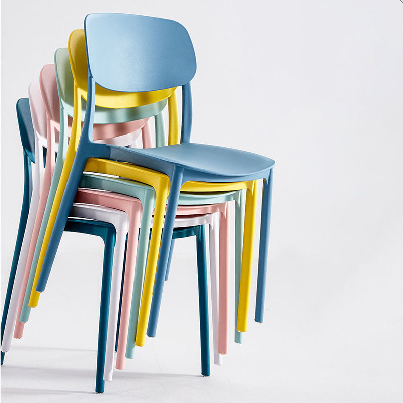 Contemporary Style Stackable Chair Dining Open Back Armless Chair with Plastic Legs Clearhalo 'Dining Chairs' 'Dining Tables & Seating' 'dining_chair' 'Furniture' 'furniture_dining_chair' 'Kitchen & Dining Furniture' 4745981
