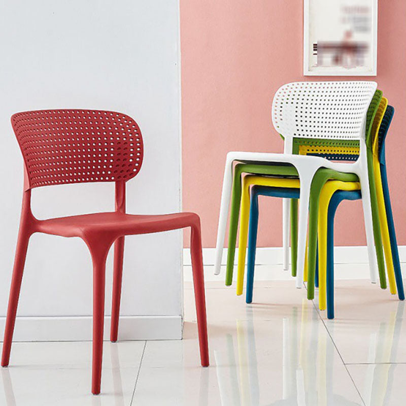Contemporary Style Stackable Chair Dining Open Back Armless Chairs with Plastic Legs Clearhalo 'Dining Chairs' 'Dining Tables & Seating' 'dining_chair' 'Furniture' 'furniture_dining_chair' 'Kitchen & Dining Furniture' 4745986