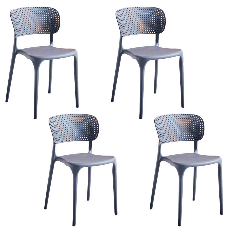 Contemporary Style Stackable Chair Dining Open Back Armless Chairs with Plastic Legs Clearhalo 'Dining Chairs' 'Dining Tables & Seating' 'dining_chair' 'Furniture' 'furniture_dining_chair' 'Kitchen & Dining Furniture' 4745994