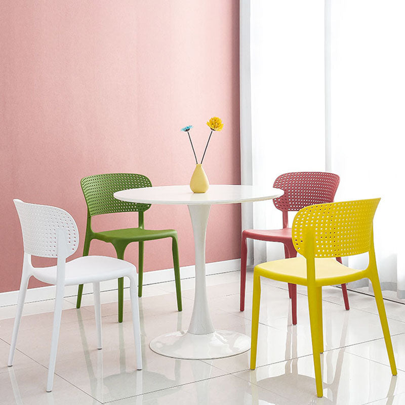 Contemporary Style Stackable Chair Dining Open Back Armless Chairs with Plastic Legs Clearhalo 'Dining Chairs' 'Dining Tables & Seating' 'dining_chair' 'Furniture' 'furniture_dining_chair' 'Kitchen & Dining Furniture' 4746004