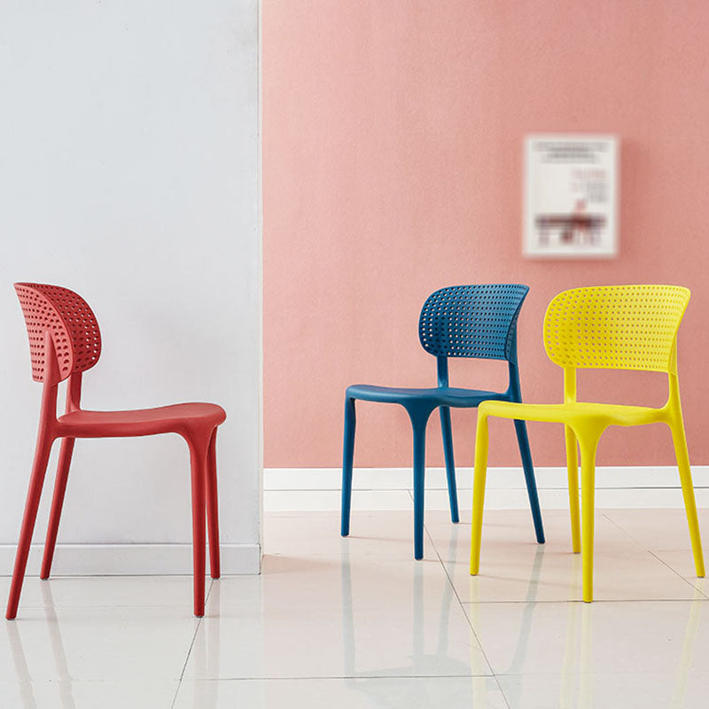 Contemporary Style Stackable Chair Dining Open Back Armless Chairs with Plastic Legs Clearhalo 'Dining Chairs' 'Dining Tables & Seating' 'dining_chair' 'Furniture' 'furniture_dining_chair' 'Kitchen & Dining Furniture' 4746006
