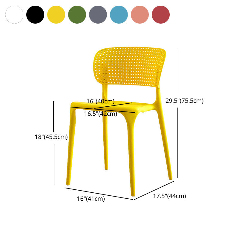 Contemporary Style Stackable Chair Dining Open Back Armless Chairs with Plastic Legs Clearhalo 'Dining Chairs' 'Dining Tables & Seating' 'dining_chair' 'Furniture' 'furniture_dining_chair' 'Kitchen & Dining Furniture' 4746007