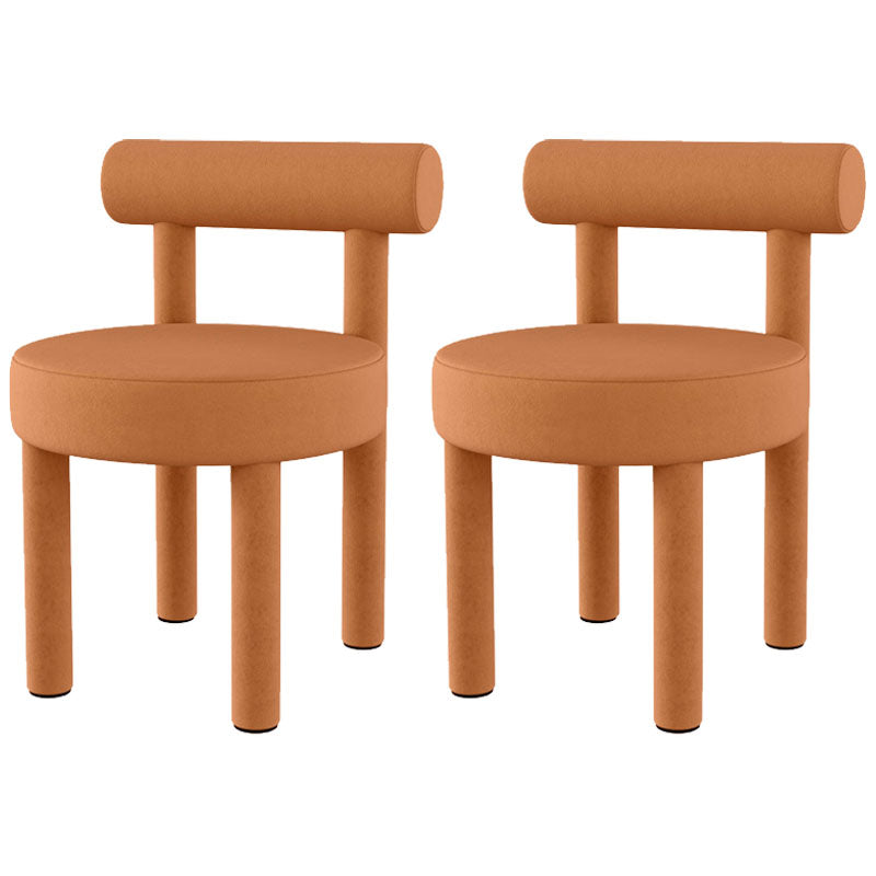 Minimalist Style Fabric Dining Chairs for Home Open Back Side Chair Orange 2 Piece Set Clearhalo 'Dining Chairs' 'Dining Tables & Seating' 'dining_chair' 'furn' 'furn_dining_chair' 'Furniture' 'furniture_dining_chair' 'Kitchen & Dining Furniture' 4746010