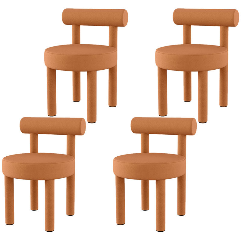 Minimalist Style Fabric Dining Chairs for Home Open Back Side Chair Orange 4 Piece Set Clearhalo 'Dining Chairs' 'Dining Tables & Seating' 'dining_chair' 'furn' 'furn_dining_chair' 'Furniture' 'furniture_dining_chair' 'Kitchen & Dining Furniture' 4746012