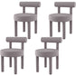 Minimalist Style Fabric Dining Chairs for Home Open Back Side Chair Grey 4 Piece Set Clearhalo 'Dining Chairs' 'Dining Tables & Seating' 'dining_chair' 'furn' 'furn_dining_chair' 'Furniture' 'furniture_dining_chair' 'Kitchen & Dining Furniture' 4746025
