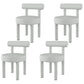 Minimalist Style Fabric Dining Chairs for Home Open Back Side Chair White 4 Piece Set Clearhalo 'Dining Chairs' 'Dining Tables & Seating' 'dining_chair' 'furn' 'furn_dining_chair' 'Furniture' 'furniture_dining_chair' 'Kitchen & Dining Furniture' 4746029