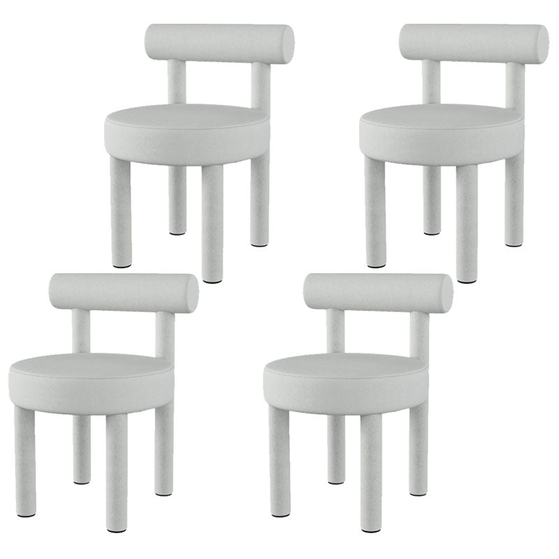 Minimalist Style Fabric Dining Chairs for Home Open Back Side Chair White 4 Piece Set Clearhalo 'Dining Chairs' 'Dining Tables & Seating' 'dining_chair' 'furn' 'furn_dining_chair' 'Furniture' 'furniture_dining_chair' 'Kitchen & Dining Furniture' 4746029