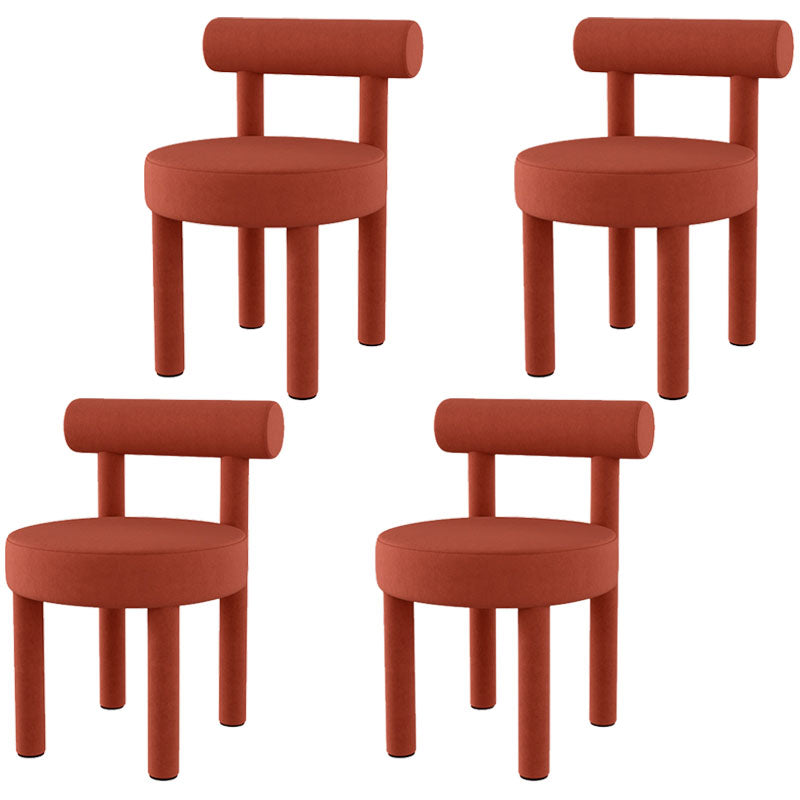 Minimalist Style Fabric Dining Chairs for Home Open Back Side Chair Red 4 Piece Set Clearhalo 'Dining Chairs' 'Dining Tables & Seating' 'dining_chair' 'furn' 'furn_dining_chair' 'Furniture' 'furniture_dining_chair' 'Kitchen & Dining Furniture' 4746032