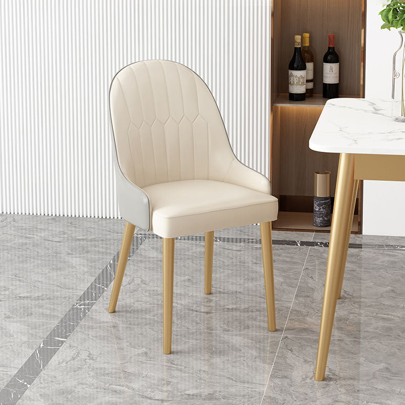 Scandinavian Style Arm Solid Back Dining Side Chair Leather Dining Chair Clearhalo 'Dining Chairs' 'Dining Tables & Seating' 'dining_chair' 'furn' 'furn_dining_chair' 'Furniture' 'furniture_dining_chair' 'Kitchen & Dining Furniture' 4746034