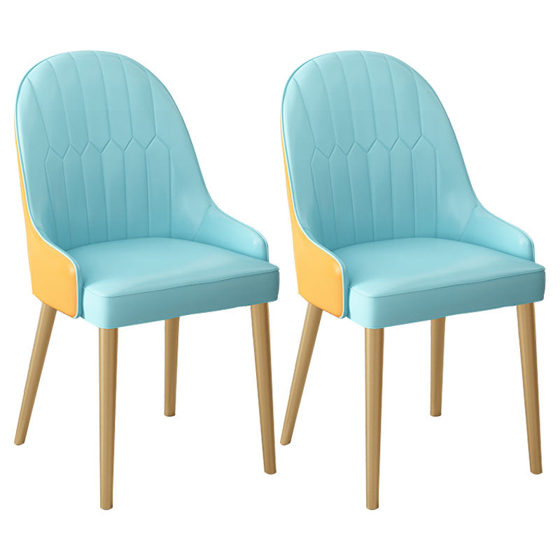 Scandinavian Style Arm Solid Back Dining Side Chair Leather Dining Chair Blue 2 Piece Set Brass Gold Clearhalo 'Dining Chairs' 'Dining Tables & Seating' 'dining_chair' 'furn' 'furn_dining_chair' 'Furniture' 'furniture_dining_chair' 'Kitchen & Dining Furniture' 4746035