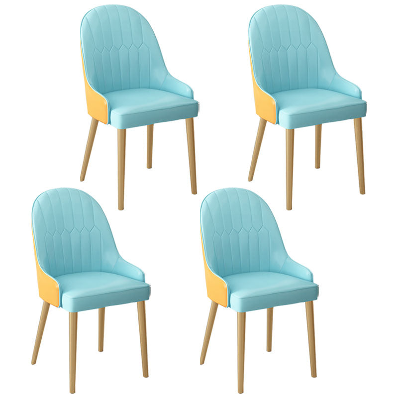 Scandinavian Style Arm Solid Back Dining Side Chair Leather Dining Chair Blue 4 Piece Set Brass Gold Clearhalo 'Dining Chairs' 'Dining Tables & Seating' 'dining_chair' 'furn' 'furn_dining_chair' 'Furniture' 'furniture_dining_chair' 'Kitchen & Dining Furniture' 4746037