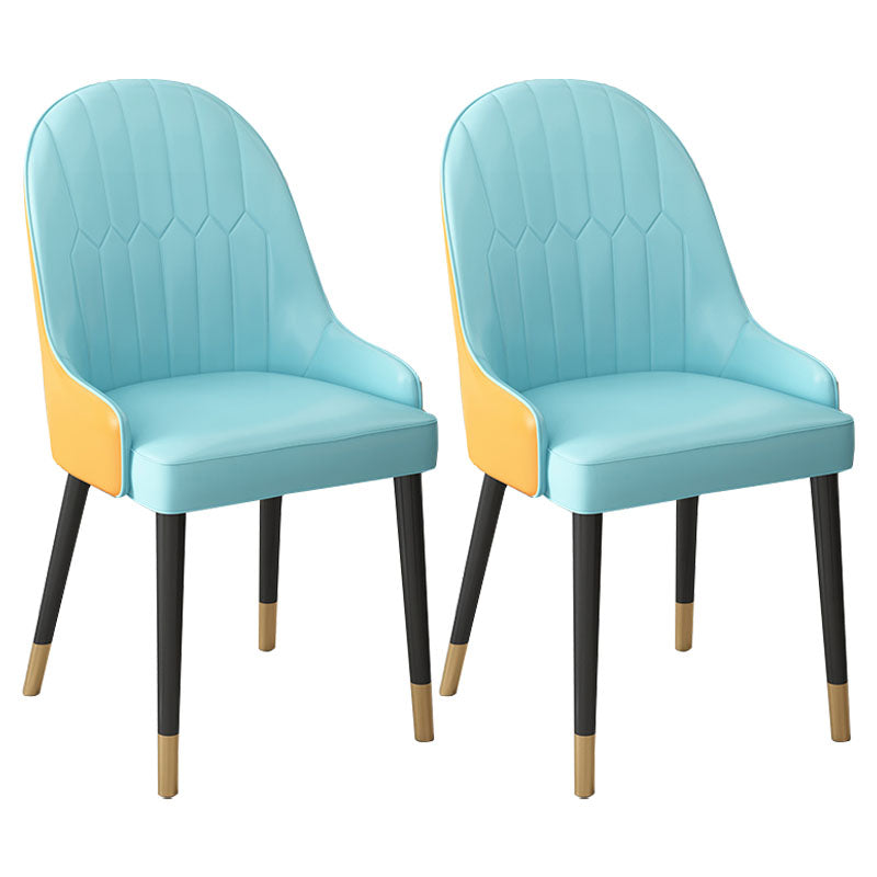 Scandinavian Style Arm Solid Back Dining Side Chair Leather Dining Chair Blue 2 Piece Set Black Gold Clearhalo 'Dining Chairs' 'Dining Tables & Seating' 'dining_chair' 'furn' 'furn_dining_chair' 'Furniture' 'furniture_dining_chair' 'Kitchen & Dining Furniture' 4746042