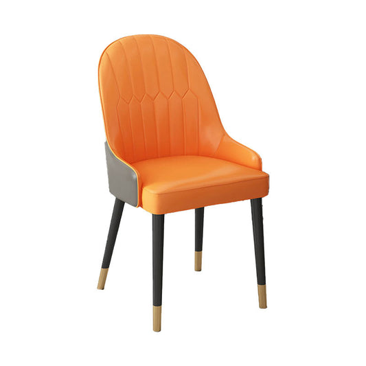 Scandinavian Style Arm Solid Back Dining Side Chair Leather Dining Chair Clearhalo 'Dining Chairs' 'Dining Tables & Seating' 'dining_chair' 'furn' 'furn_dining_chair' 'Furniture' 'furniture_dining_chair' 'Kitchen & Dining Furniture' 4746043