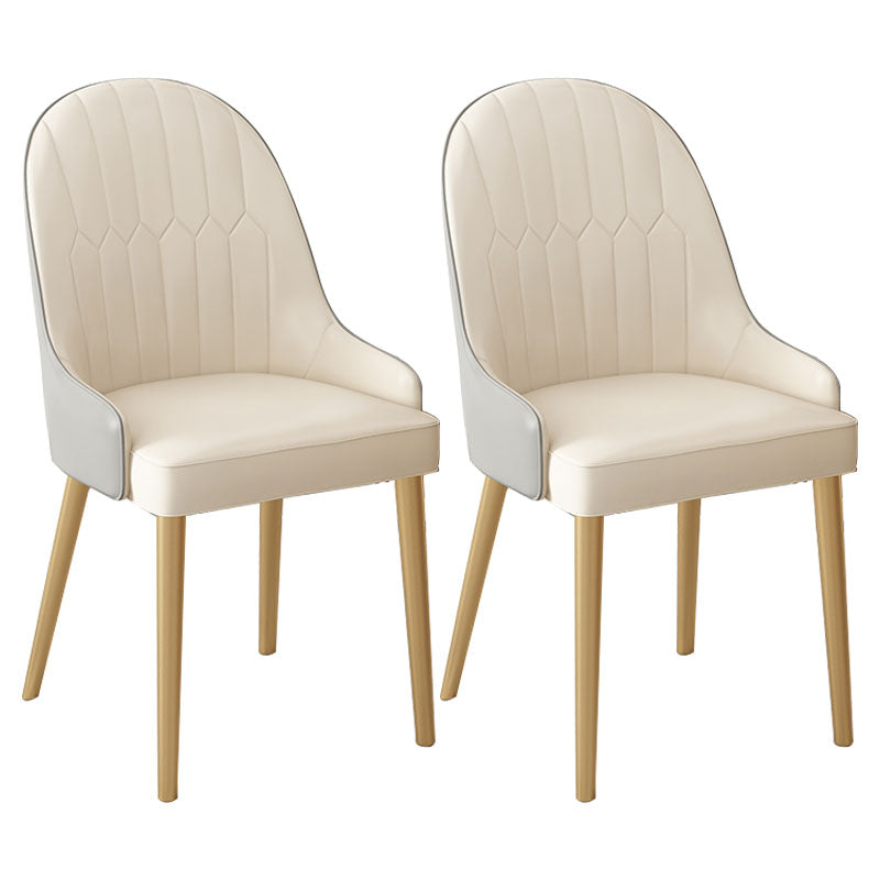 Scandinavian Style Arm Solid Back Dining Side Chair Leather Dining Chair White 2 Piece Set Brass Gold Clearhalo 'Dining Chairs' 'Dining Tables & Seating' 'dining_chair' 'furn' 'furn_dining_chair' 'Furniture' 'furniture_dining_chair' 'Kitchen & Dining Furniture' 4746047