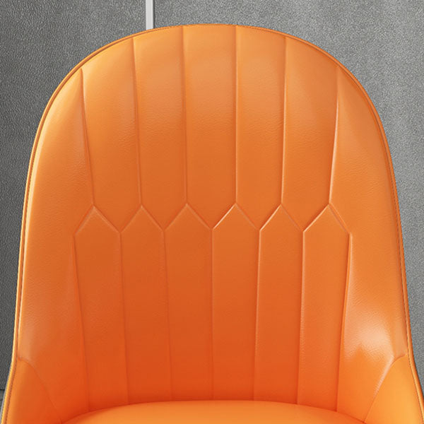 Scandinavian Style Arm Solid Back Dining Side Chair Leather Dining Chair Clearhalo 'Dining Chairs' 'Dining Tables & Seating' 'dining_chair' 'furn' 'furn_dining_chair' 'Furniture' 'furniture_dining_chair' 'Kitchen & Dining Furniture' 4746048