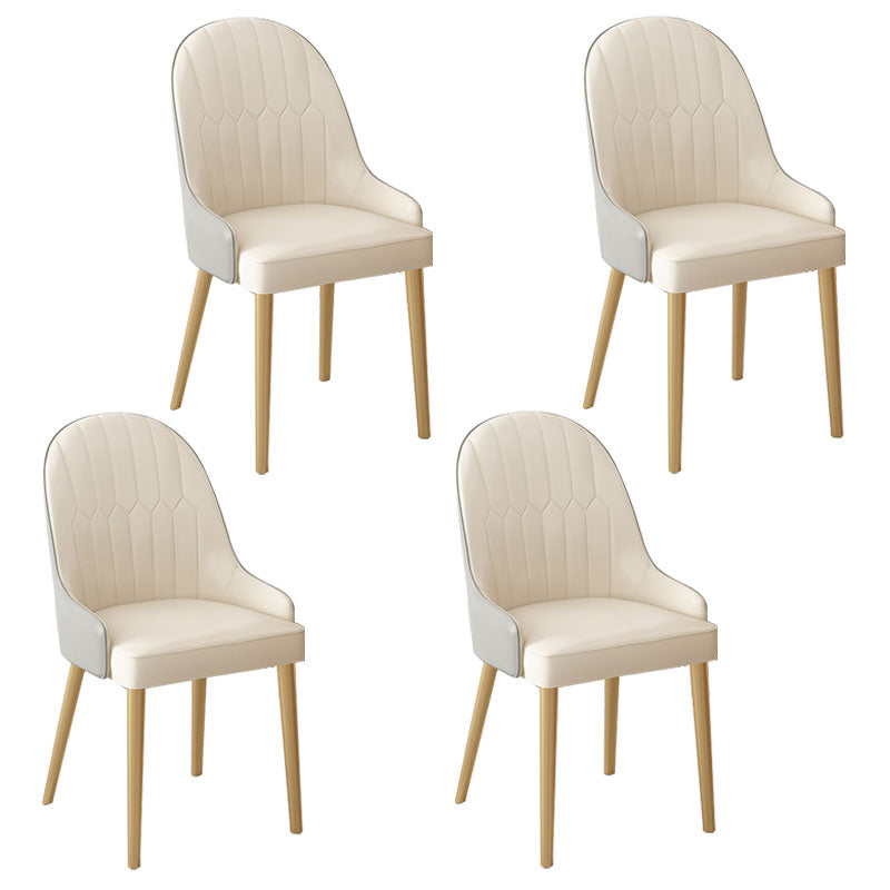 Scandinavian Style Arm Solid Back Dining Side Chair Leather Dining Chair White 4 Piece Set Brass Gold Clearhalo 'Dining Chairs' 'Dining Tables & Seating' 'dining_chair' 'furn' 'furn_dining_chair' 'Furniture' 'furniture_dining_chair' 'Kitchen & Dining Furniture' 4746049