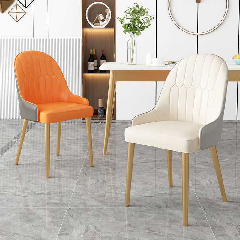 Scandinavian Style Arm Solid Back Dining Side Chair Leather Dining Chair Clearhalo 'Dining Chairs' 'Dining Tables & Seating' 'dining_chair' 'furn' 'furn_dining_chair' 'Furniture' 'furniture_dining_chair' 'Kitchen & Dining Furniture' 4746053
