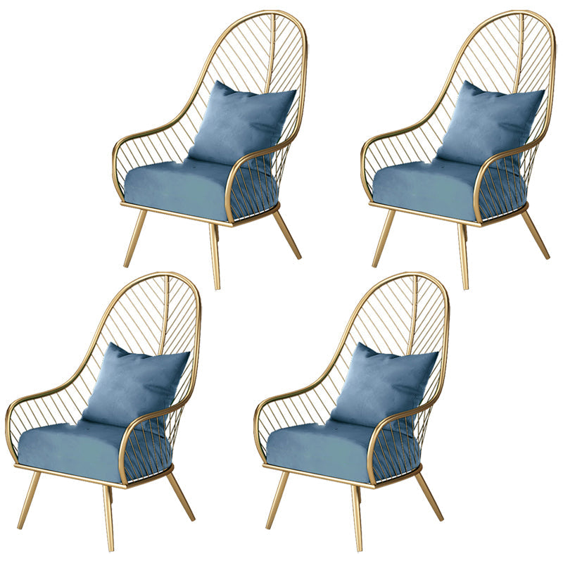 Scandinavian Style Open Back Arm Dining Chairs Linen Dining Chairs Blue 4 Piece Set Clearhalo 'Dining Chairs' 'Dining Tables & Seating' 'dining_chair' 'furn' 'furn_dining_chair' 'Furniture' 'furniture_dining_chair' 'Kitchen & Dining Furniture' 4746062