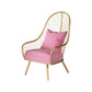 Scandinavian Style Open Back Arm Dining Chairs Linen Dining Chairs Pink 1 Piece Clearhalo 'Dining Chairs' 'Dining Tables & Seating' 'dining_chair' 'furn' 'furn_dining_chair' 'Furniture' 'furniture_dining_chair' 'Kitchen & Dining Furniture' 4746070