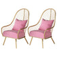 Scandinavian Style Open Back Arm Dining Chairs Linen Dining Chairs Pink 2 Piece Set Clearhalo 'Dining Chairs' 'Dining Tables & Seating' 'dining_chair' 'furn' 'furn_dining_chair' 'Furniture' 'furniture_dining_chair' 'Kitchen & Dining Furniture' 4746071