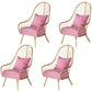 Scandinavian Style Open Back Arm Dining Chairs Linen Dining Chairs Pink 4 Piece Set Clearhalo 'Dining Chairs' 'Dining Tables & Seating' 'dining_chair' 'furn' 'furn_dining_chair' 'Furniture' 'furniture_dining_chair' 'Kitchen & Dining Furniture' 4746073