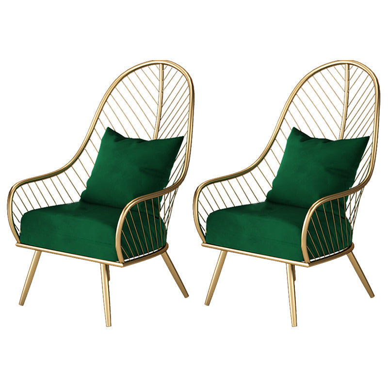 Scandinavian Style Open Back Arm Dining Chairs Linen Dining Chairs Blackish Green 2 Piece Set Clearhalo 'Dining Chairs' 'Dining Tables & Seating' 'dining_chair' 'furn' 'furn_dining_chair' 'Furniture' 'furniture_dining_chair' 'Kitchen & Dining Furniture' 4746077