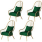 Scandinavian Style Open Back Arm Dining Chairs Linen Dining Chairs Blackish Green 4 Piece Set Clearhalo 'Dining Chairs' 'Dining Tables & Seating' 'dining_chair' 'furn' 'furn_dining_chair' 'Furniture' 'furniture_dining_chair' 'Kitchen & Dining Furniture' 4746079