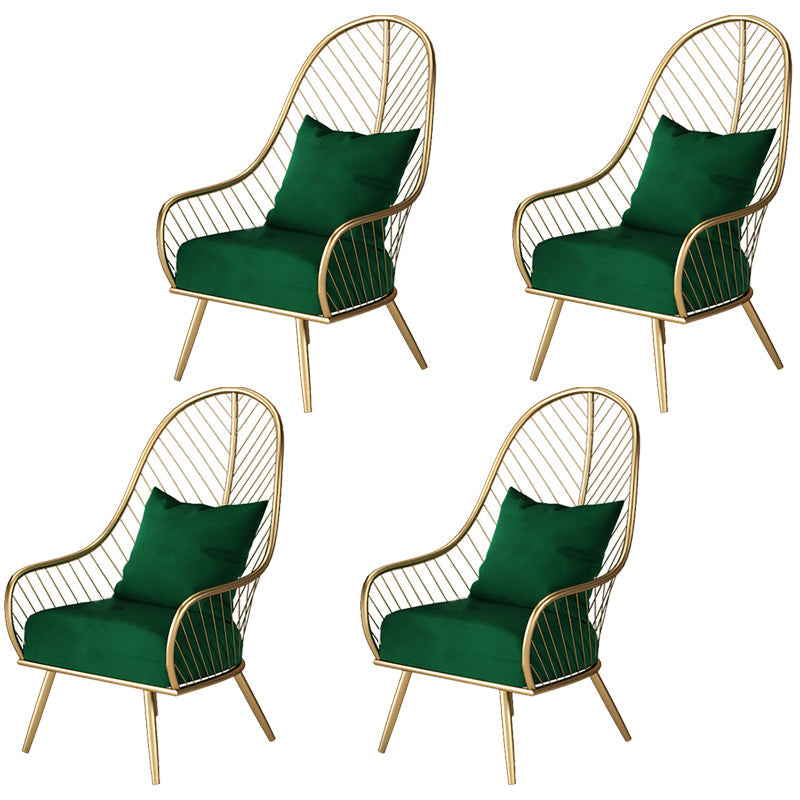 Scandinavian Style Open Back Arm Dining Chairs Linen Dining Chairs Blackish Green 4 Piece Set Clearhalo 'Dining Chairs' 'Dining Tables & Seating' 'dining_chair' 'furn' 'furn_dining_chair' 'Furniture' 'furniture_dining_chair' 'Kitchen & Dining Furniture' 4746079