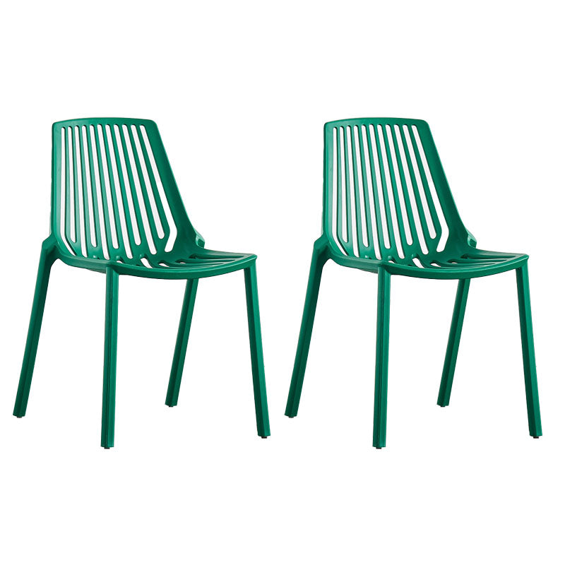 Modern Chairs Dining Stackable Armless Chairs with Plastic Legs for Kitchen Green 2 Piece Set Clearhalo 'Dining Chairs' 'Dining Tables & Seating' 'dining_chair' 'furn' 'furn_dining_chair' 'Furniture' 'furniture_dining_chair' 'Kitchen & Dining Furniture' 4746085