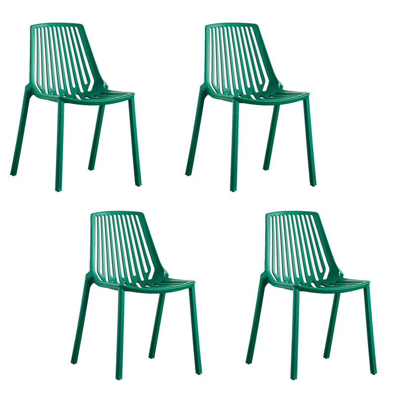 Modern Chairs Dining Stackable Armless Chairs with Plastic Legs for Kitchen Green 4 Piece Set Clearhalo 'Dining Chairs' 'Dining Tables & Seating' 'dining_chair' 'furn' 'furn_dining_chair' 'Furniture' 'furniture_dining_chair' 'Kitchen & Dining Furniture' 4746088