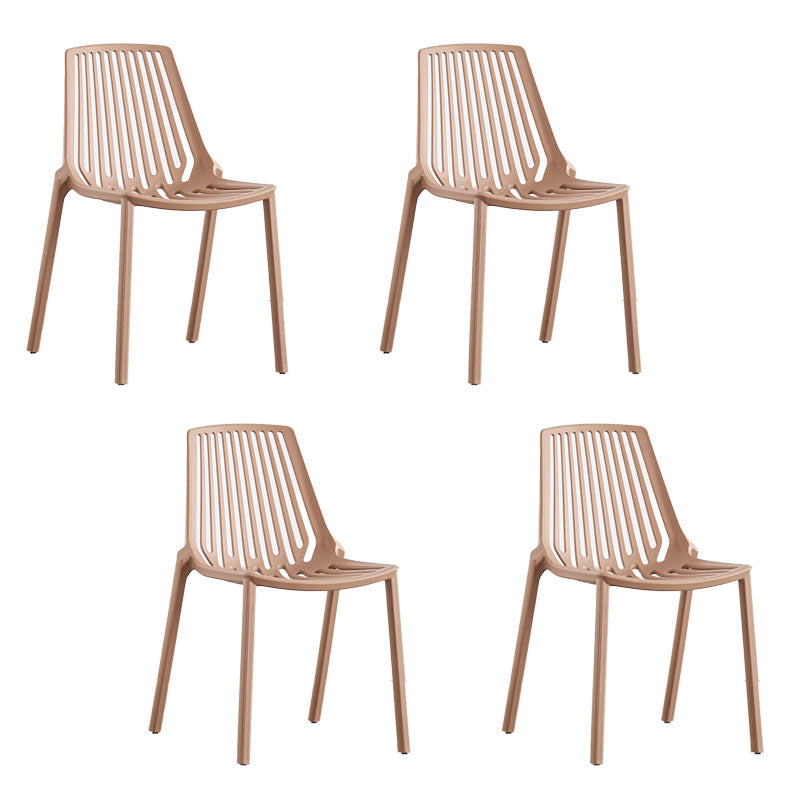 Modern Chairs Dining Stackable Armless Chairs with Plastic Legs for Kitchen Coffee 4 Piece Set Clearhalo 'Dining Chairs' 'Dining Tables & Seating' 'dining_chair' 'furn' 'furn_dining_chair' 'Furniture' 'furniture_dining_chair' 'Kitchen & Dining Furniture' 4746095