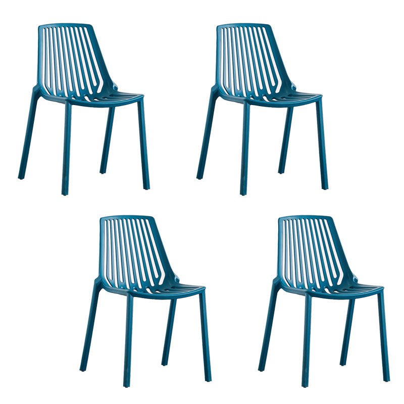 Modern Chairs Dining Stackable Armless Chairs with Plastic Legs for Kitchen Blue 4 Piece Set Clearhalo 'Dining Chairs' 'Dining Tables & Seating' 'dining_chair' 'furn' 'furn_dining_chair' 'Furniture' 'furniture_dining_chair' 'Kitchen & Dining Furniture' 4746103