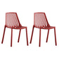 Modern Chairs Dining Stackable Armless Chairs with Plastic Legs for Kitchen Red 2 Piece Set Clearhalo 'Dining Chairs' 'Dining Tables & Seating' 'dining_chair' 'furn' 'furn_dining_chair' 'Furniture' 'furniture_dining_chair' 'Kitchen & Dining Furniture' 4746109