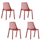 Modern Chairs Dining Stackable Armless Chairs with Plastic Legs for Kitchen Red 4 Piece Set Clearhalo 'Dining Chairs' 'Dining Tables & Seating' 'dining_chair' 'furn' 'furn_dining_chair' 'Furniture' 'furniture_dining_chair' 'Kitchen & Dining Furniture' 4746111