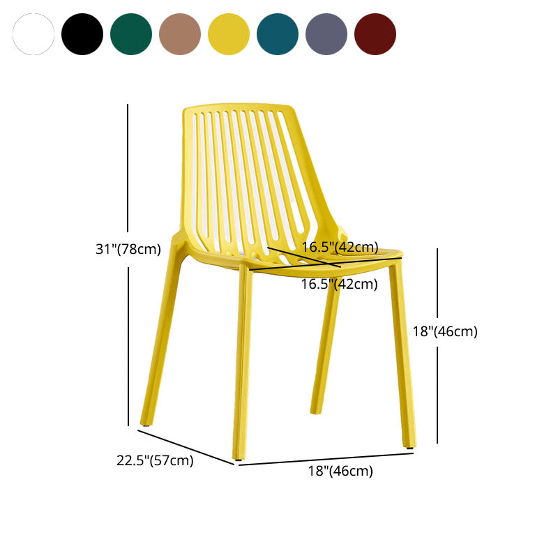 Modern Chairs Dining Stackable Armless Chairs with Plastic Legs for Kitchen Clearhalo 'Dining Chairs' 'Dining Tables & Seating' 'dining_chair' 'furn' 'furn_dining_chair' 'Furniture' 'furniture_dining_chair' 'Kitchen & Dining Furniture' 4746112