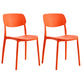 Contemporary Stackable Chair Dining Open Back Armless Chairs with Plastic Legs Orange 2 Piece Set Clearhalo 'Dining Chairs' 'Dining Tables & Seating' 'dining_chair' 'furn' 'furn_dining_chair' 'Furniture' 'furniture_dining_chair' 'Kitchen & Dining Furniture' 4746125