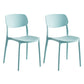 Contemporary Stackable Chair Dining Open Back Armless Chairs with Plastic Legs Light Green 2 Piece Set Clearhalo 'Dining Chairs' 'Dining Tables & Seating' 'dining_chair' 'furn' 'furn_dining_chair' 'Furniture' 'furniture_dining_chair' 'Kitchen & Dining Furniture' 4746133