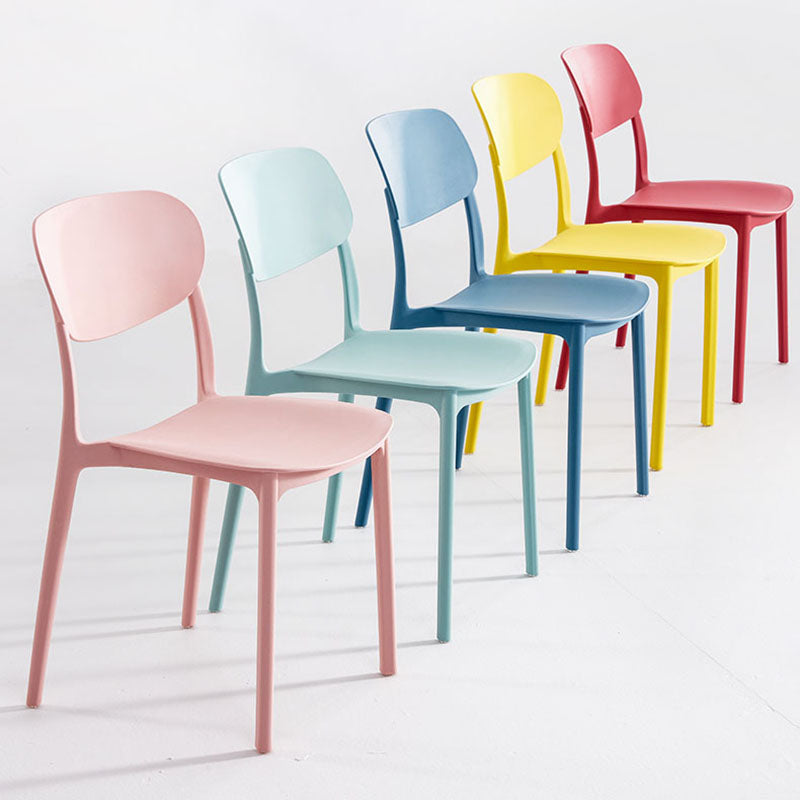 Contemporary Stackable Chair Dining Open Back Armless Chairs with Plastic Legs Clearhalo 'Dining Chairs' 'Dining Tables & Seating' 'dining_chair' 'furn' 'furn_dining_chair' 'Furniture' 'furniture_dining_chair' 'Kitchen & Dining Furniture' 4746134