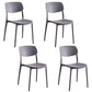 Contemporary Stackable Chair Dining Open Back Armless Chairs with Plastic Legs Grey 4 Piece Set Clearhalo 'Dining Chairs' 'Dining Tables & Seating' 'dining_chair' 'furn' 'furn_dining_chair' 'Furniture' 'furniture_dining_chair' 'Kitchen & Dining Furniture' 4746140