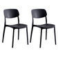 Contemporary Stackable Chair Dining Open Back Armless Chairs with Plastic Legs Black 2 Piece Set Clearhalo 'Dining Chairs' 'Dining Tables & Seating' 'dining_chair' 'furn' 'furn_dining_chair' 'Furniture' 'furniture_dining_chair' 'Kitchen & Dining Furniture' 4746142