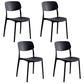 Contemporary Stackable Chair Dining Open Back Armless Chairs with Plastic Legs Black 4 Piece Set Clearhalo 'Dining Chairs' 'Dining Tables & Seating' 'dining_chair' 'furn' 'furn_dining_chair' 'Furniture' 'furniture_dining_chair' 'Kitchen & Dining Furniture' 4746143