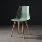 Nordic Design Plastic Dining Armless Chair Solid Back Chair with Wood Legs Green 1 Piece Clearhalo 'Dining Chairs' 'Dining Tables & Seating' 'dining_chair' 'furn' 'furn_dining_chair' 'Furniture' 'furniture_dining_chair' 'Kitchen & Dining Furniture' 4746152