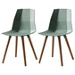 Nordic Design Plastic Dining Armless Chair Solid Back Chair with Wood Legs Green 2 Piece Set Clearhalo 'Dining Chairs' 'Dining Tables & Seating' 'dining_chair' 'furn' 'furn_dining_chair' 'Furniture' 'furniture_dining_chair' 'Kitchen & Dining Furniture' 4746153